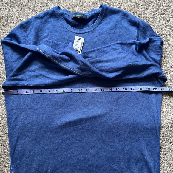 NWT Men’s Patrick Assaraf Extra-Fine Merino Vintage Wash Crewneck | Size Large - Picture 9 of 9